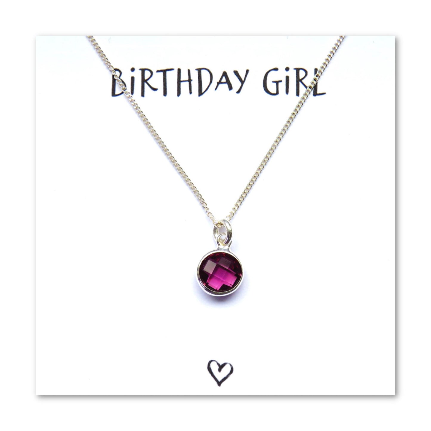 Birthstone Necklace & Birthday Girl Card