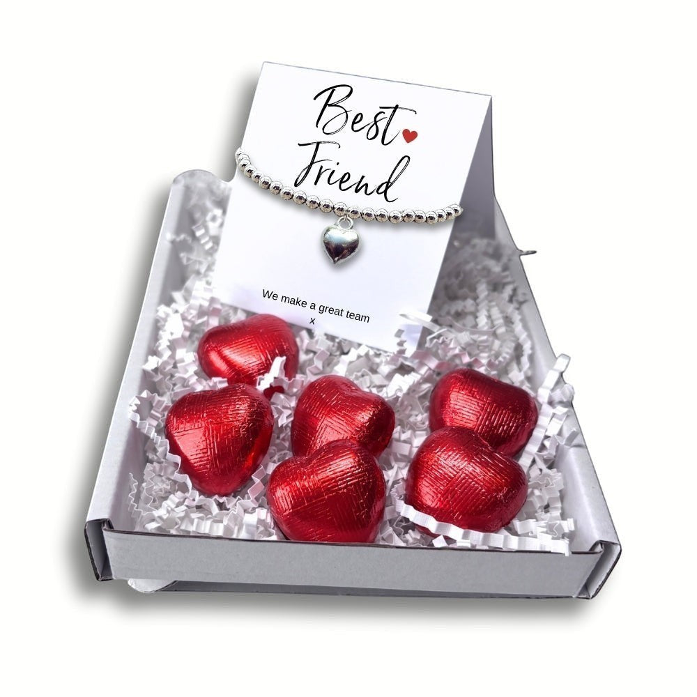 Best Friend Mini Gift Hamper with Silver Heart Bracelet