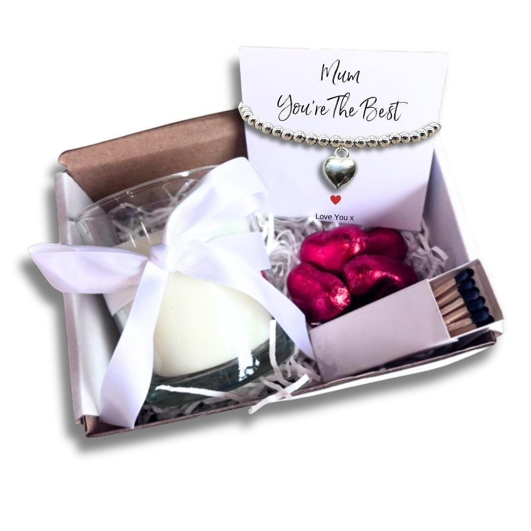 Personalised Mum You're The Best Bracelet & Candle Gift Hamper