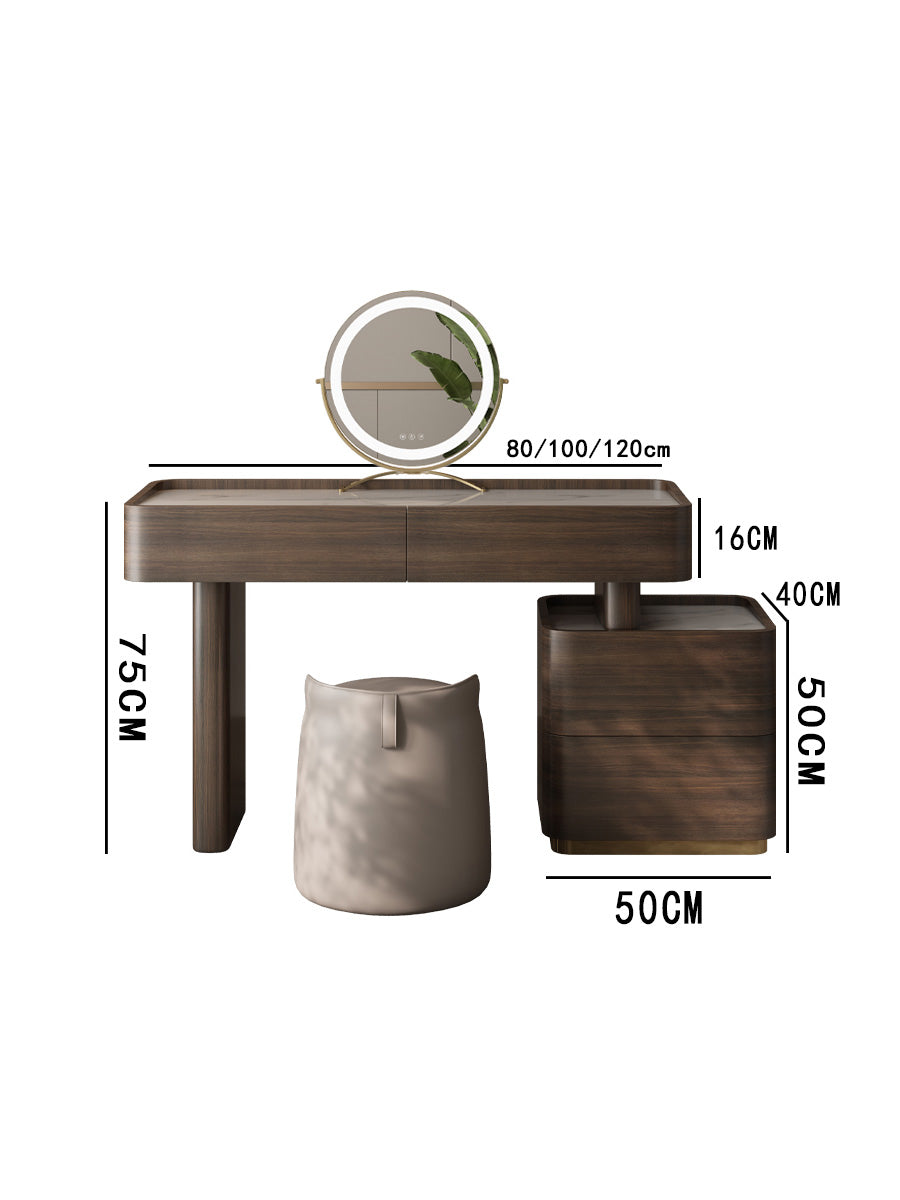 Harding Dressing Table With Mirror, Sintered Stone