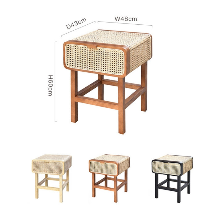 Wren Rattan Side Table, Bedside Table