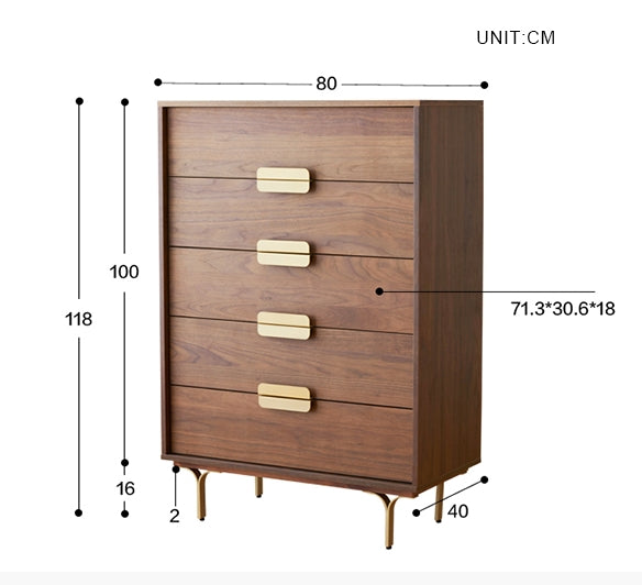 Hedra Chests Of Drawers, Walnut