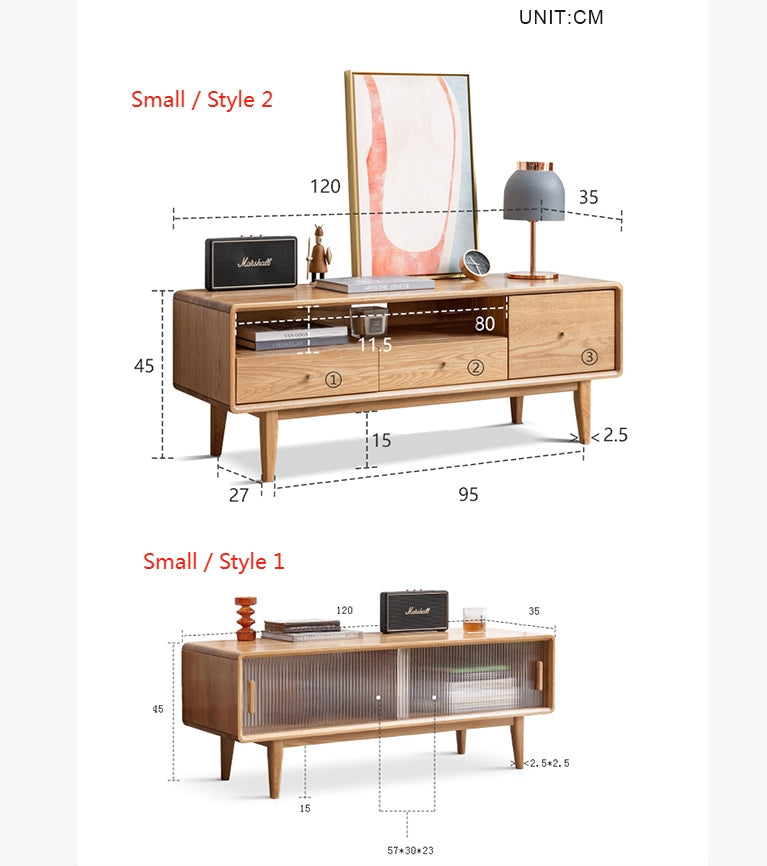 Kerry Mini TV Stand, Light Oak