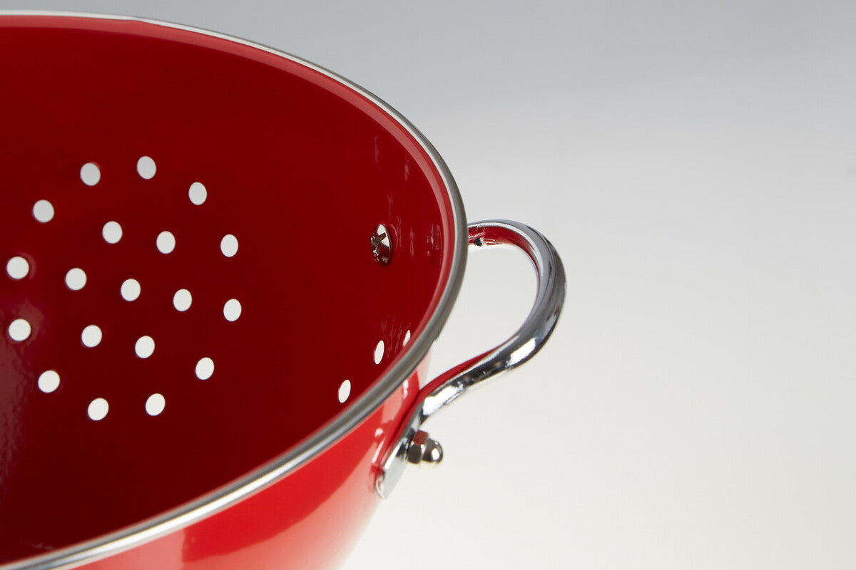 Hollis Red Enamel Colander