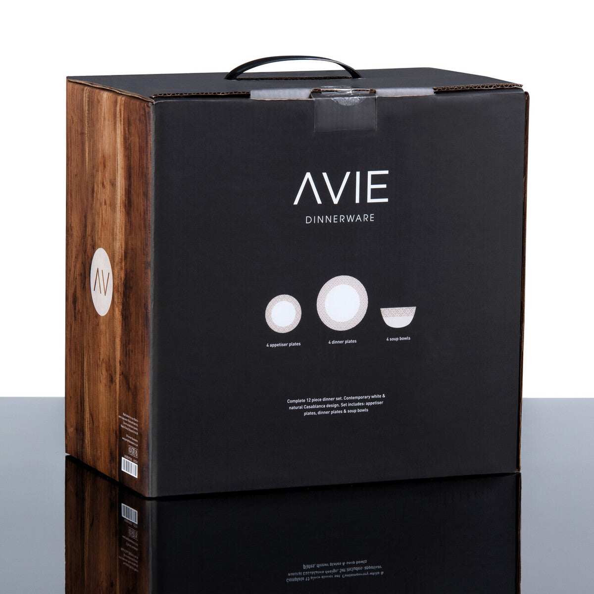 Avie Casablanca 12 Piece Natural Dinner Set Mob