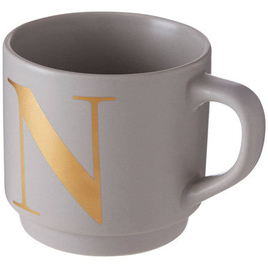 Signet Grey Monogram Mug, N