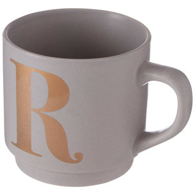 Signet Grey Monogram Mug,R