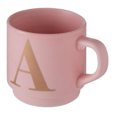 Signet Pink Monogram Mug, A