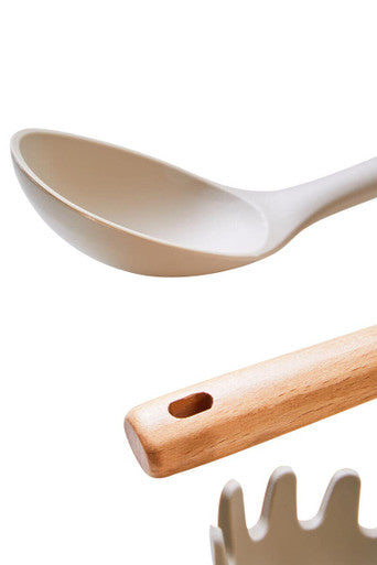Nova 3 Piece Kitchen Tool Set with Stone Grey Silicone Heads