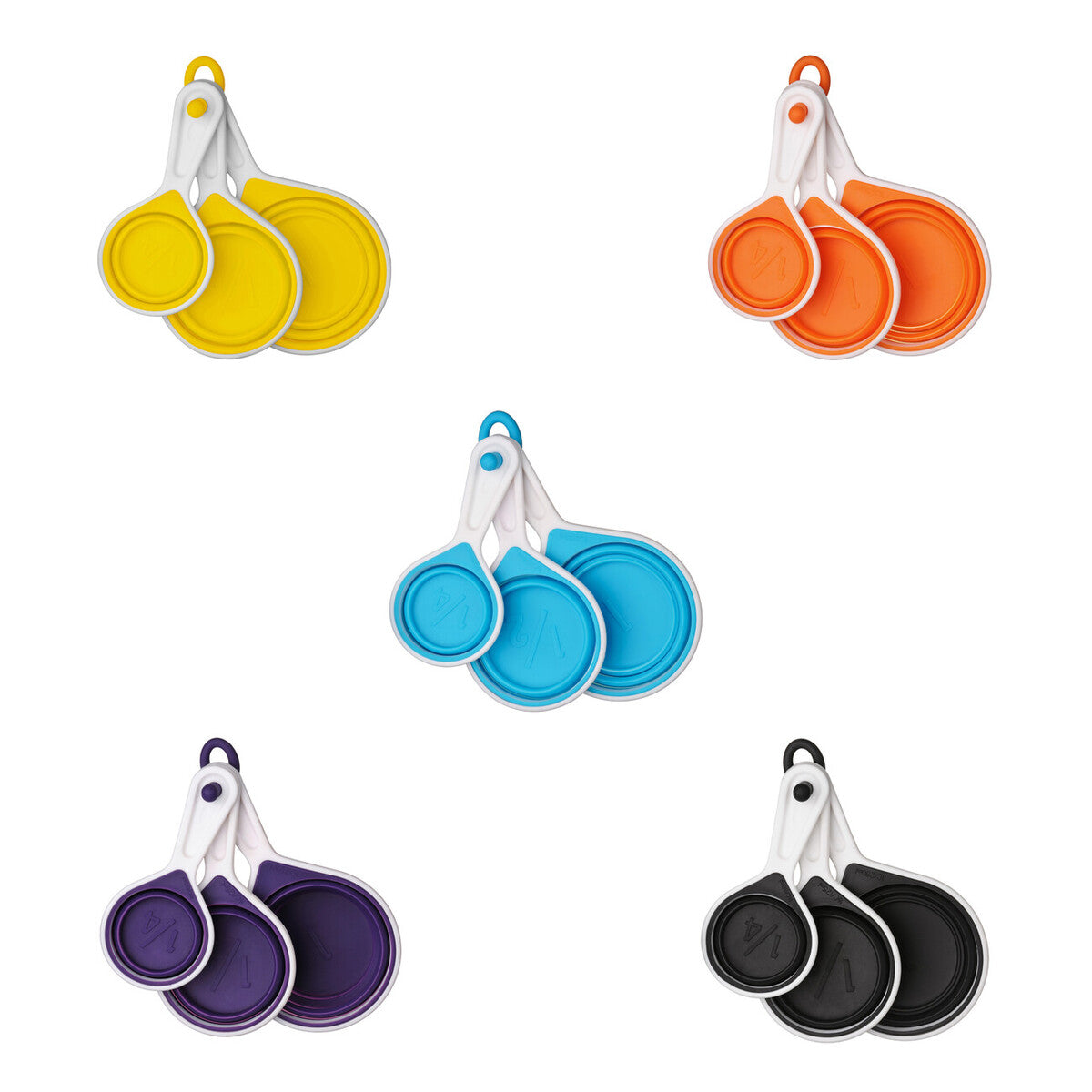 Zing Set Of 4 Collapsible Purple Silicone Measuring Cups