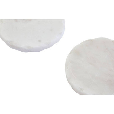 Kindia Set of Four White Marble Rustic Edge Coasters