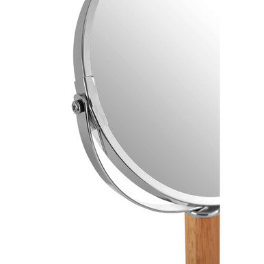 Cassini Chrome And Rubberwood Table Mirror