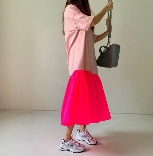 Summer age reduction patchwork dress