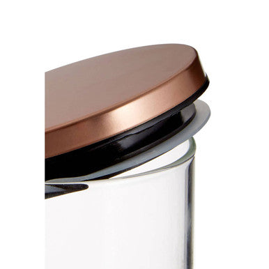 Freska Glass Storage Jar with Rose Gold Lid 950ml