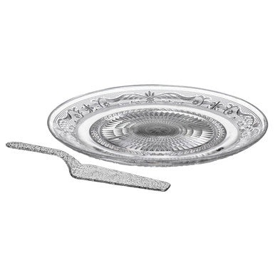 Molly Clear Glass Cake Plate And Slice
