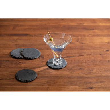 Preto Set Of Four Slate Round Coasters