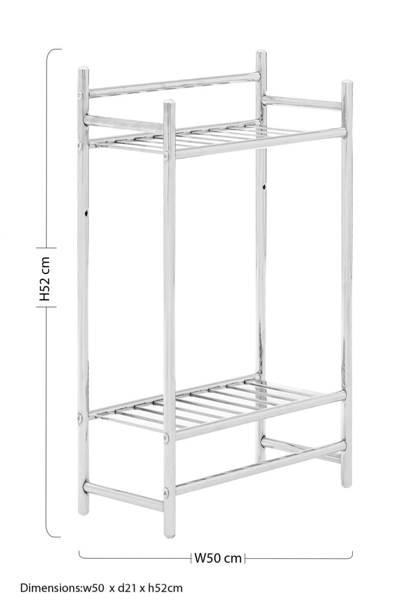 Dara Chrome Finish 2 Tier Towel Shelves