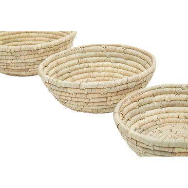 Lidi Set Of Three Woven Palm Leaf Baskets