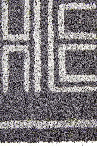 Filta Hello Grey And White Rectangular Coir Doormat