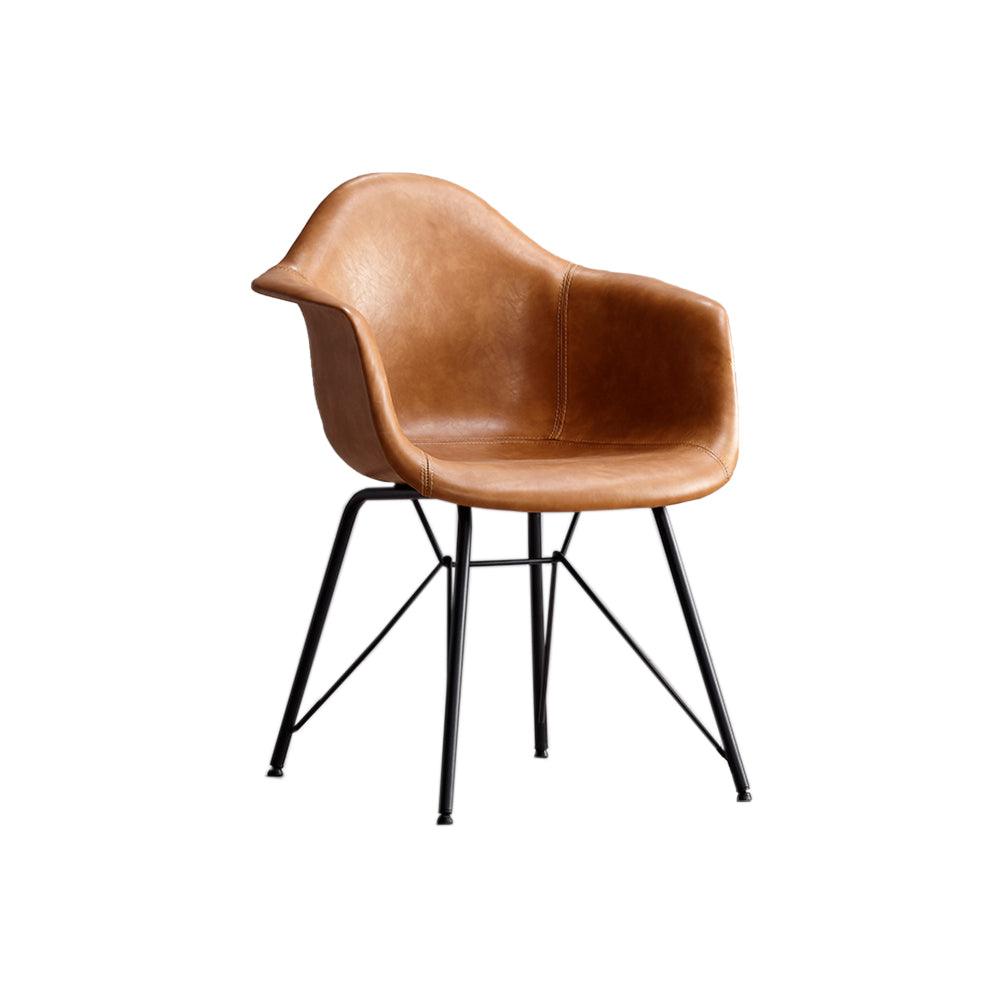 A Set of 2 Bobby Dining Chairs, Distressed Leather