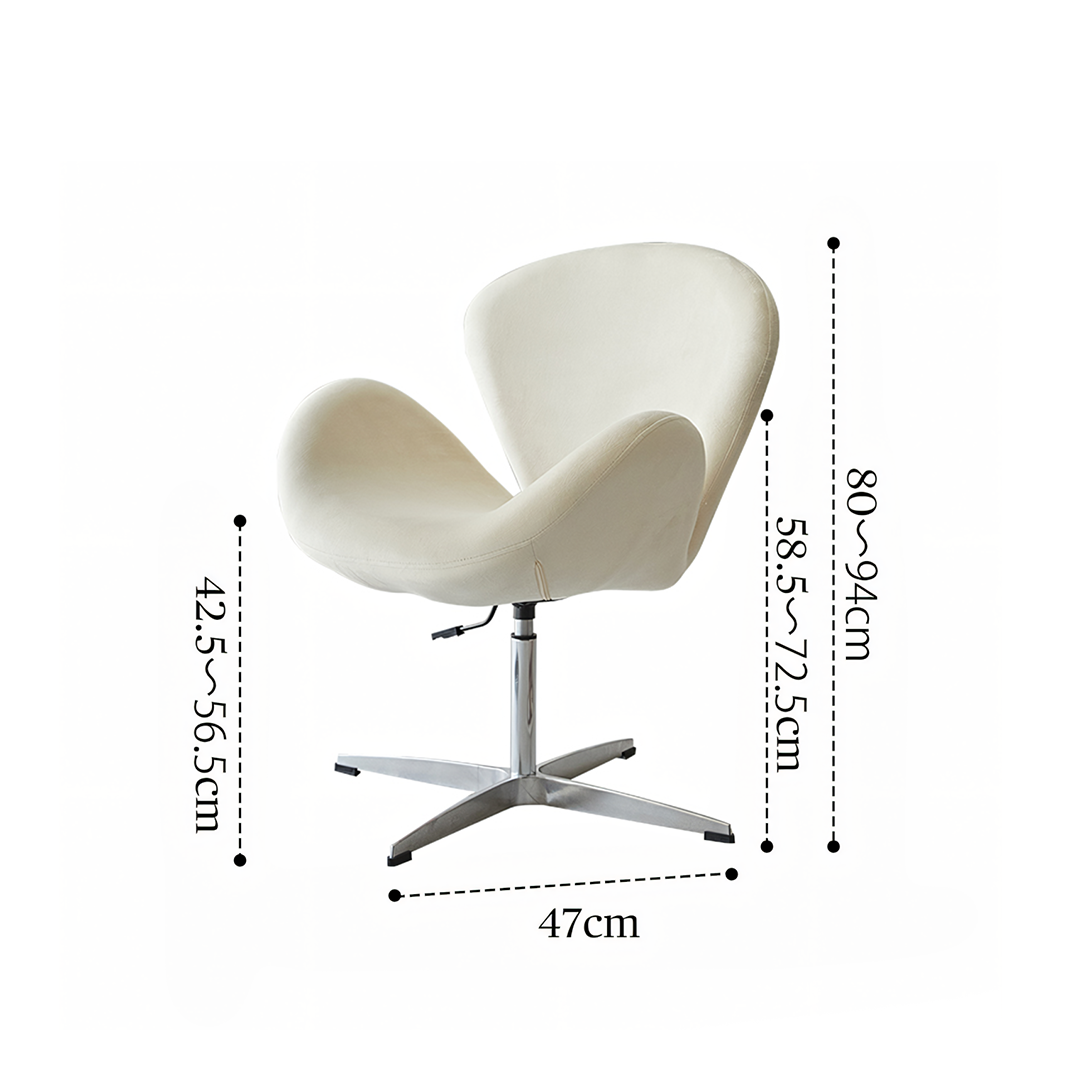 Tane Swivel Office Chair, Cream Flannelette
