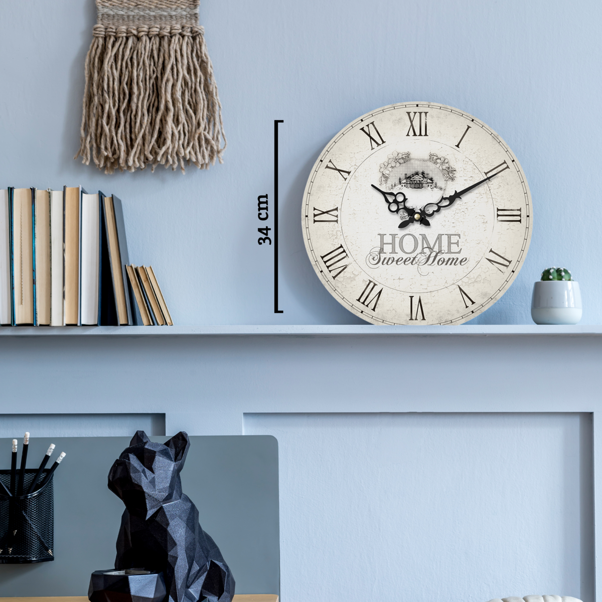 Home Sweet Home 34cm Dia Round Wall Clock