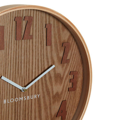Vitus 40cm Dia Brown Grain Large Wall Clock