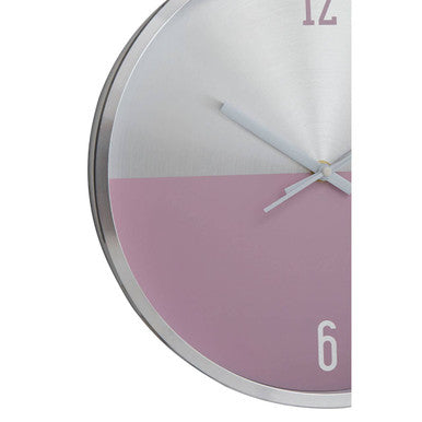 Elko 30cm Dia Silver and Pink Finish Wall Clock