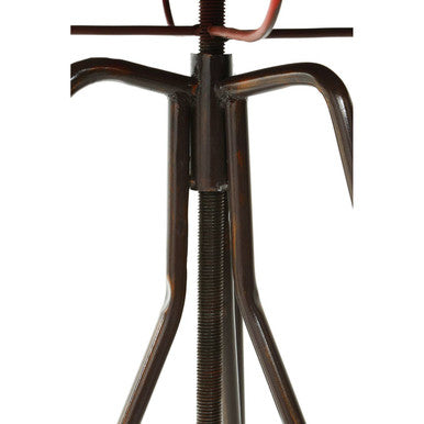 Red Metal Adjustable Bar Table with Black Distressed Finish Hairpin Legs, Artisan