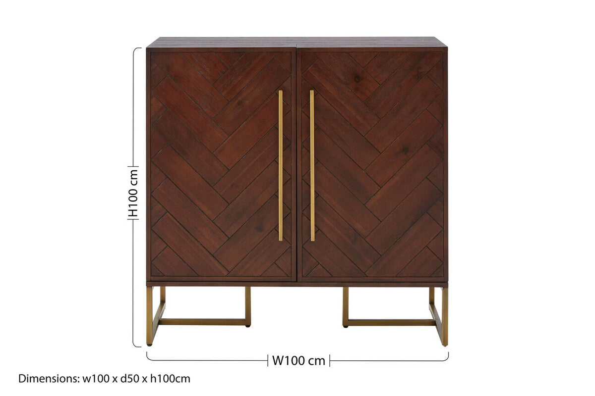 Brando Acacia wood Effect Drinks Cabinet