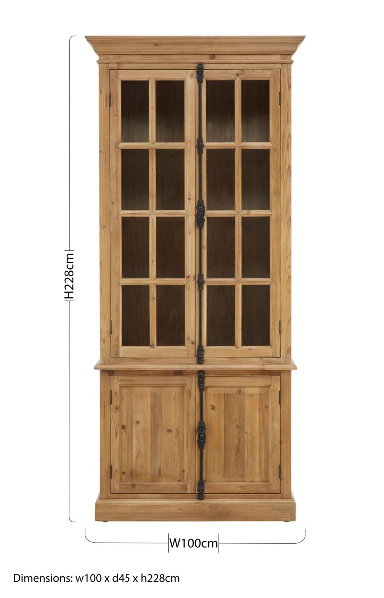 Banten Pine Wood Tall Cabinet