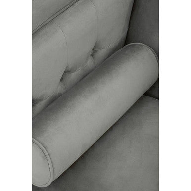 3 Seater Grey Velvet Sofa, Helia