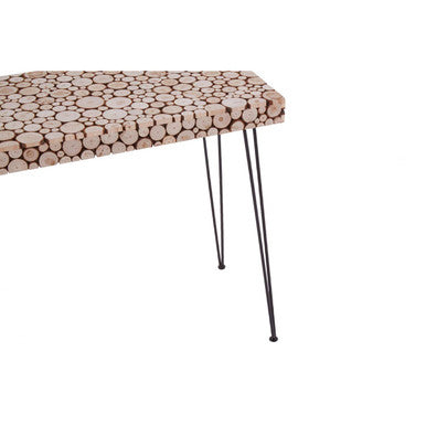 Black and Natural Console Table with Wood Top, Lacuna