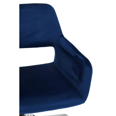 Brent Navy Velvet And Chrome Base Home Office Chair