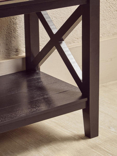 Heritage Two Shelf Large Black Bookcase