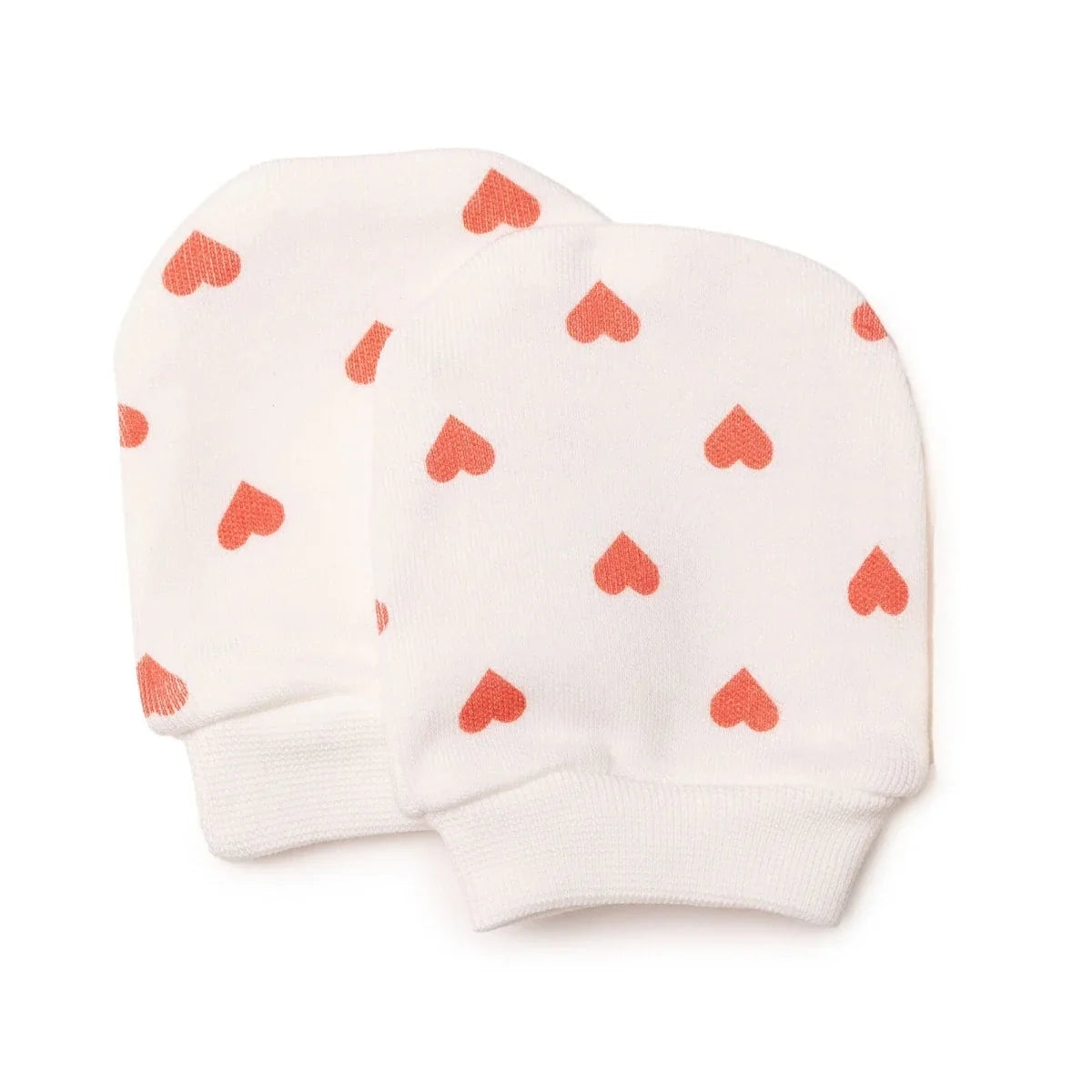 HelloBaby Heart Print Baby Scratch Mitts (Newborn)