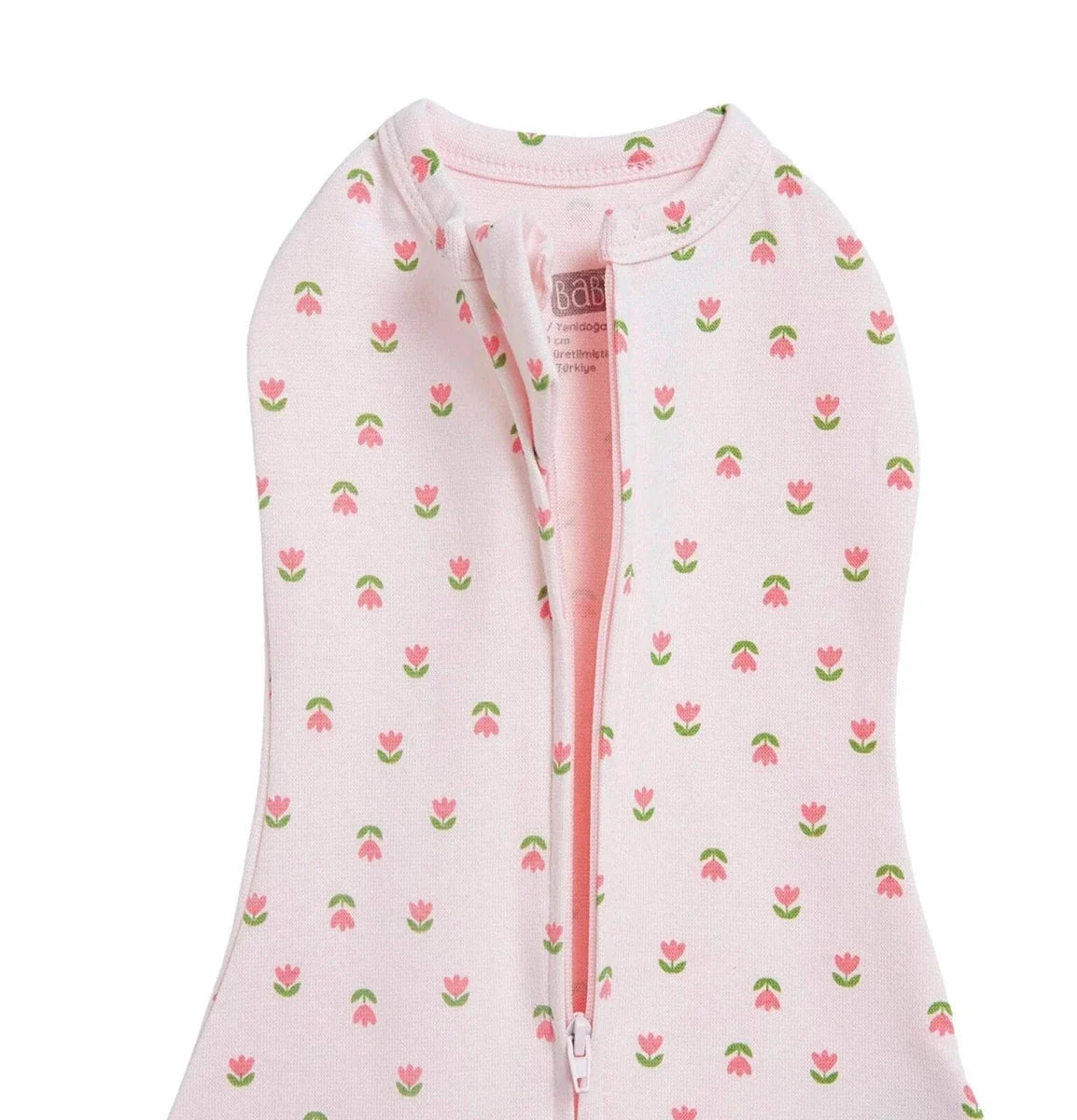 HelloBaby Floral Print Zip-Up Baby Swaddle (Newborn)