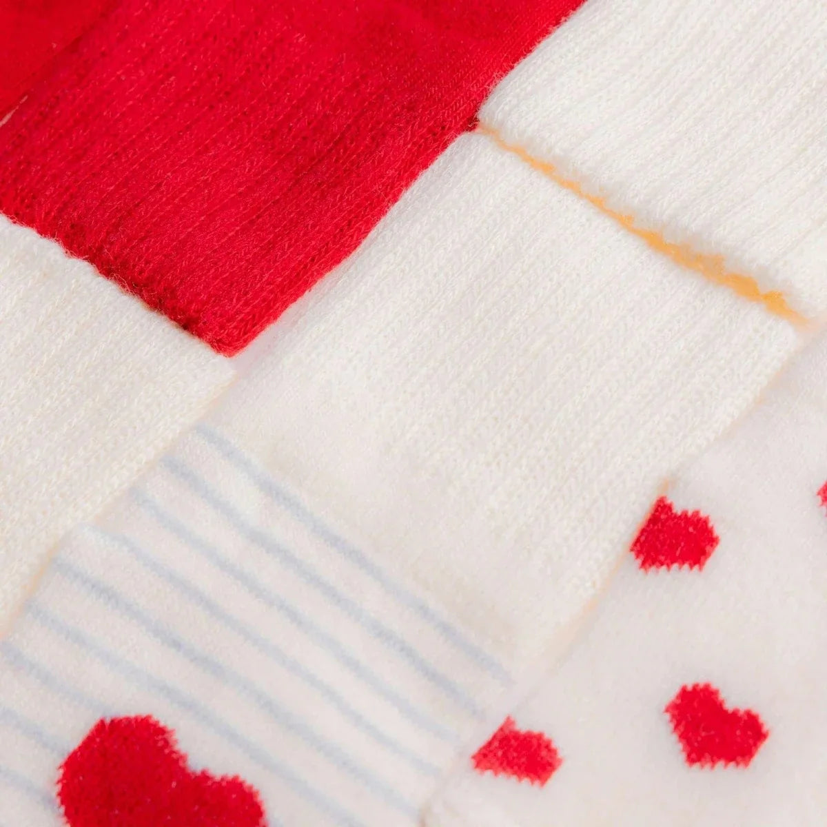 HelloBaby Heart Print 3 Pack Roll-Top Baby Socks (Newborn to 12-24 Months)
