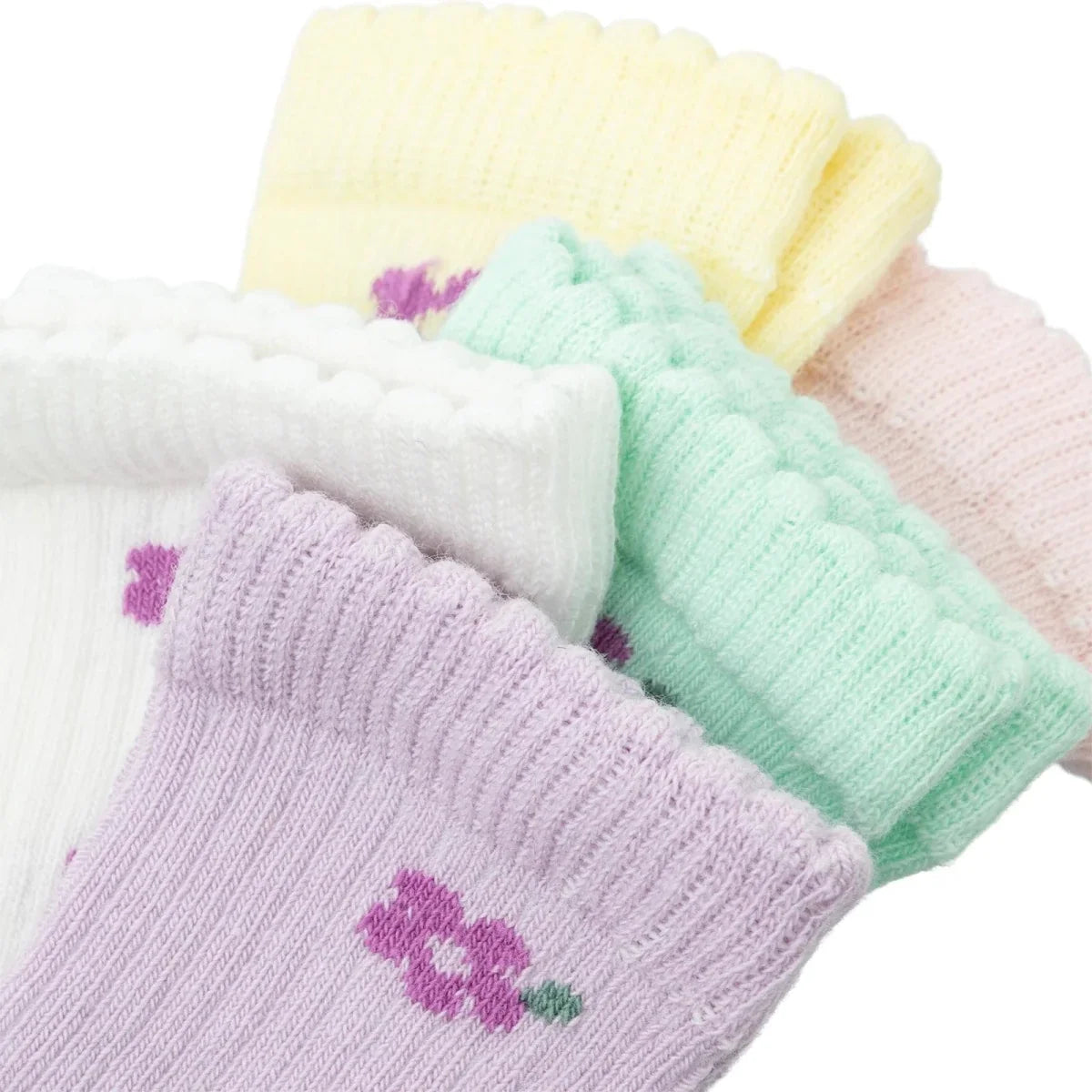 HelloBaby Floral Print 5 Pack Ankle Baby Socks (Newborn to 4-5 Years)