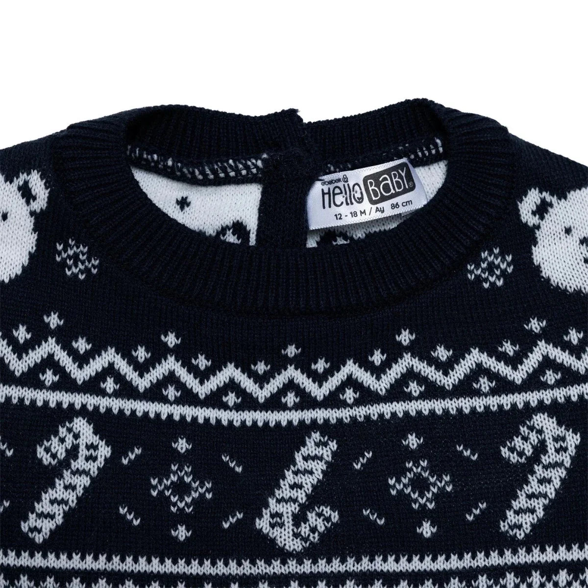 HelloBaby Christmas Motif Buttoned Knitted Baby Jumper (9-12 Months to 3-4 Years)