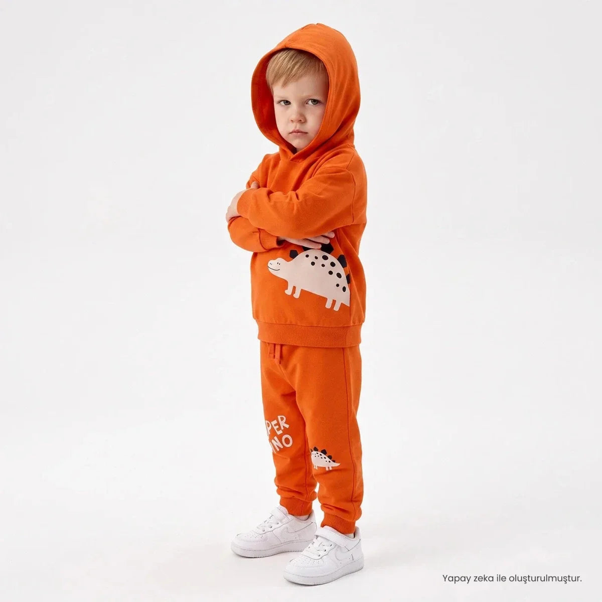 HelloBaby Dinosaur Print Hooded Baby Sweatshirt & Joggers Set (6-9 Months to 4-5 Years)