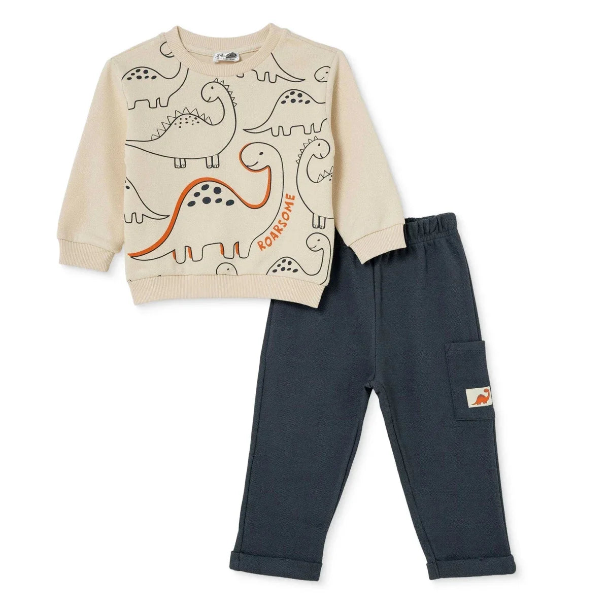 HelloBaby Dinosaur Print Jacquard Baby Sweatshirt & Joggers Set (6-9 Months to 4-5 Years)