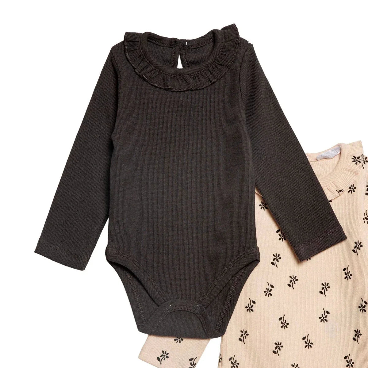 HelloBaby 2 Pack Collared Floral Print Long Sleeve Baby Bodysuits (1-3 Months to 2-3 Years)