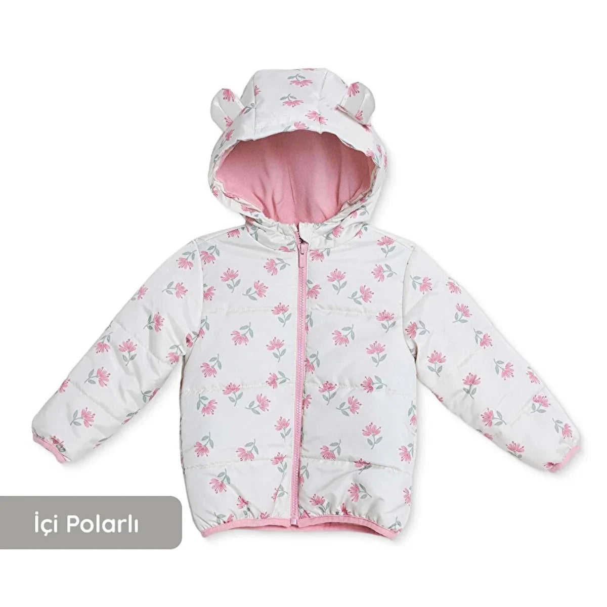 HelloBaby Hooded Floral Print Fleece Baby Jacket (9-12 Months to 4-5 Years)