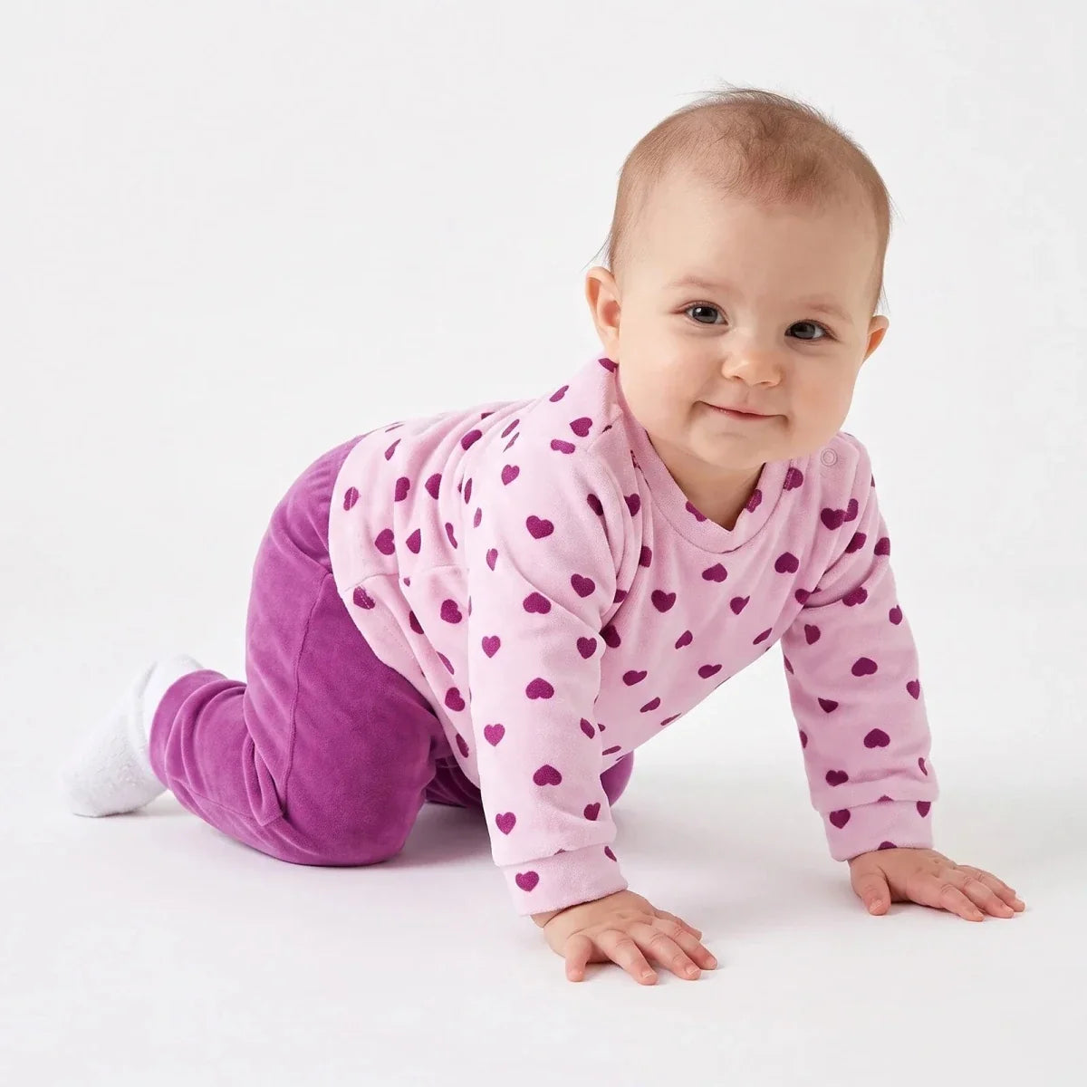 HelloBaby Velour Baby Sweatshirt & Leggings Set (1-3 Months to 12 Months)