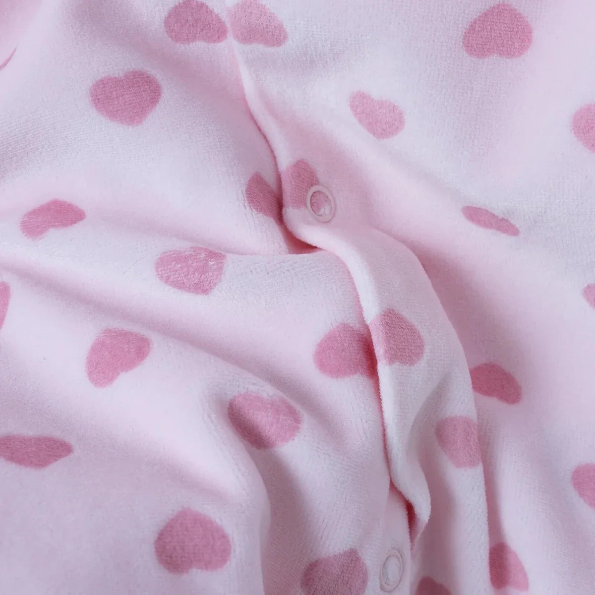 HelloBaby Heart Print Footless Velour Baby Sleepsuit (Newborn to 6-9 Months)