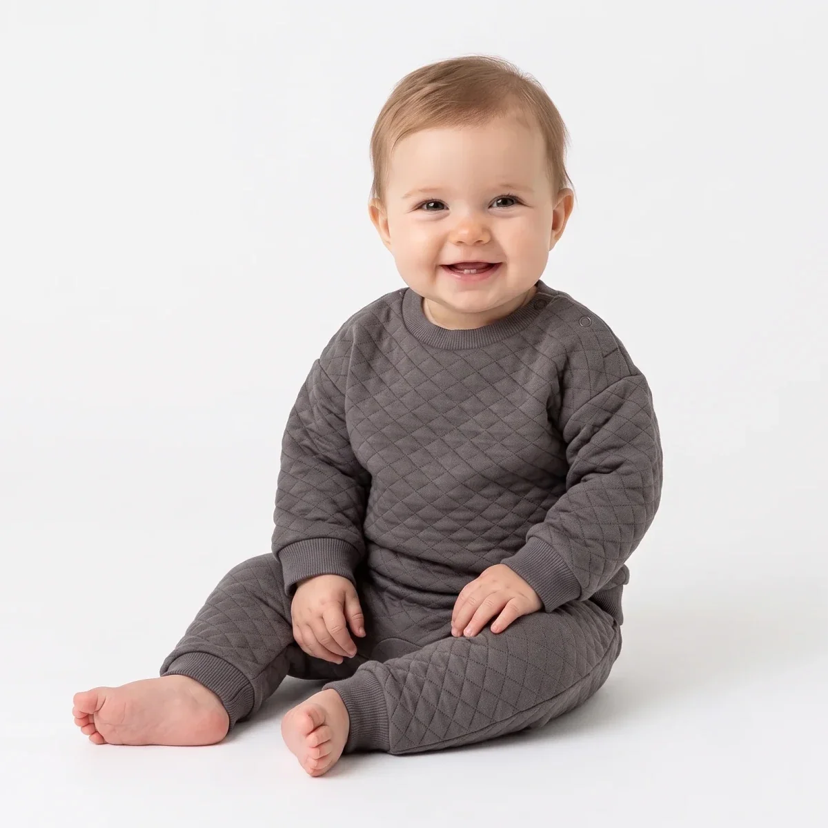 HelloBaby Quilted Baby Sweatshirt & Leggings Set (1-3 Months to 12 Months)