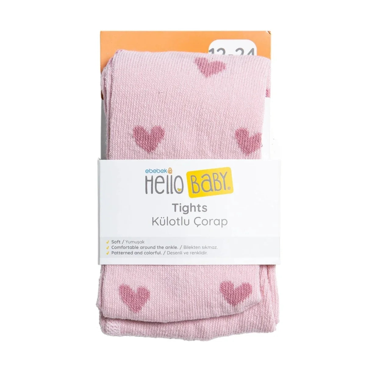 HelloBaby Heart Print Baby Tights (6-12 Months to 4-5 Years)