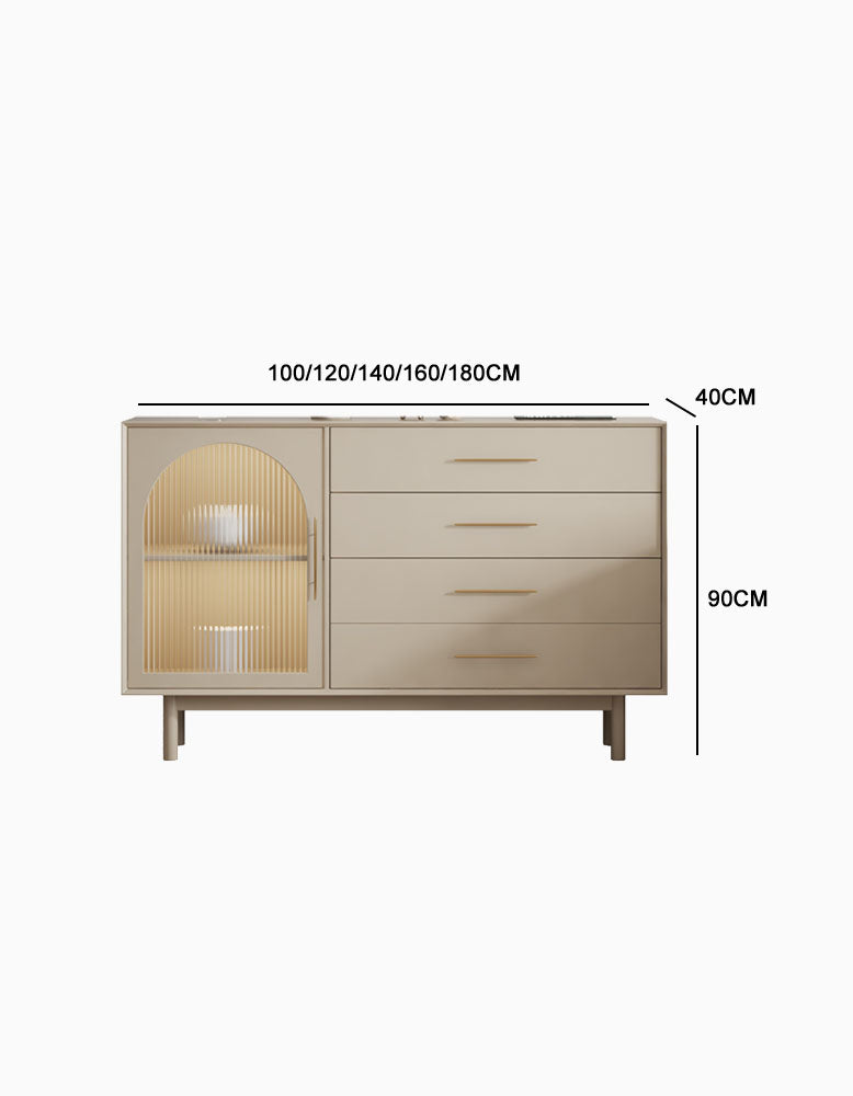 Clear Single Door Sideboard, Four Layers