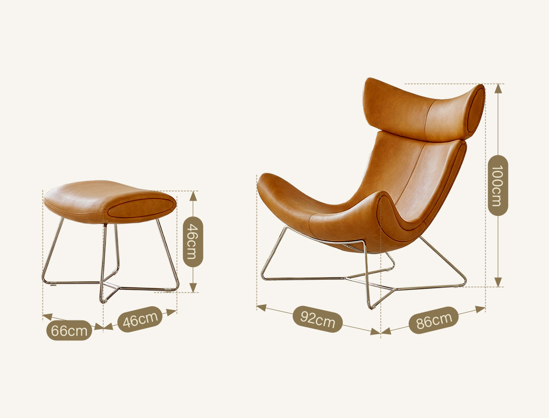 Imola Chair And Ottoman, Star Legs & Frame Legs